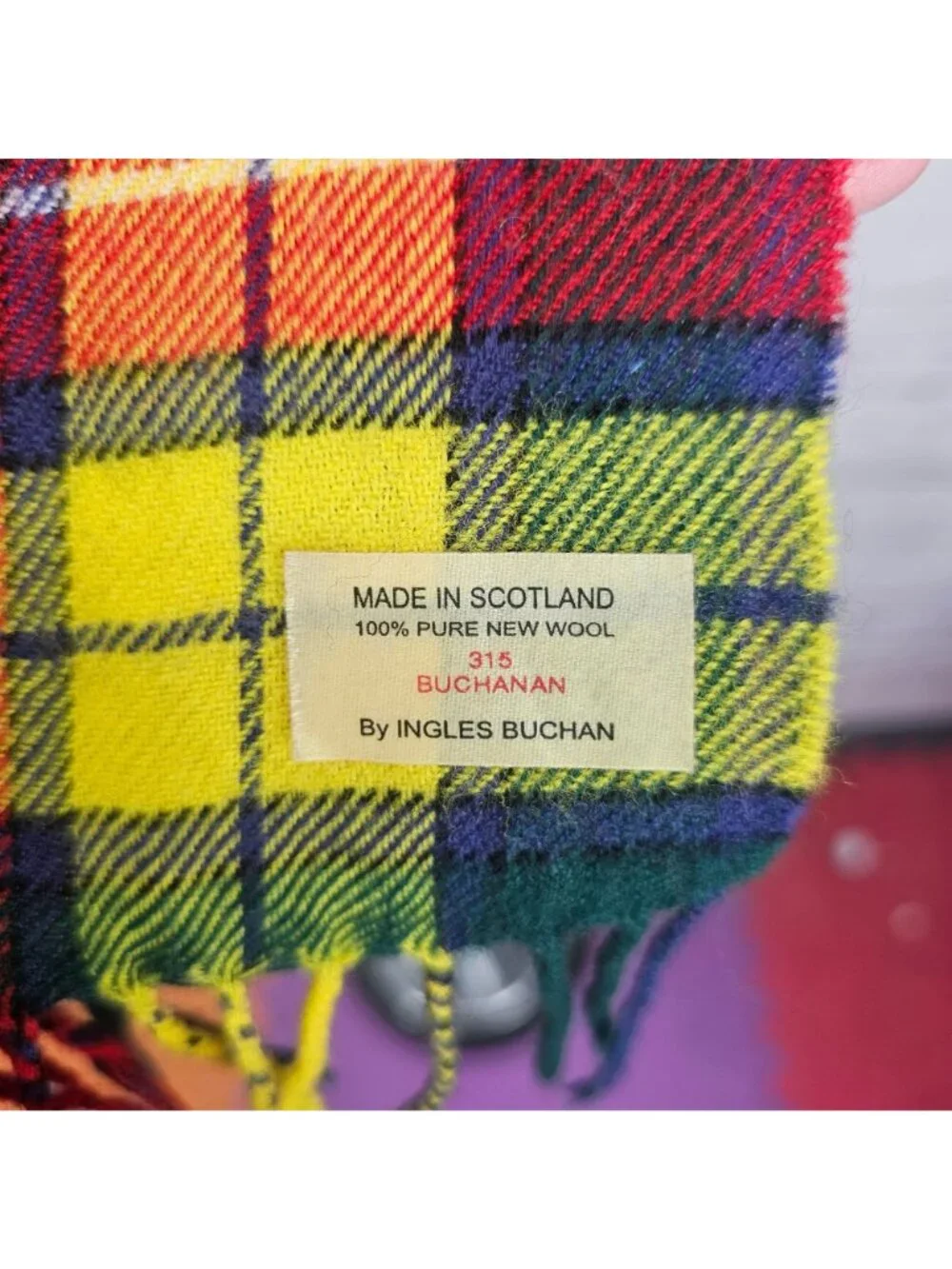 Ingles Buchan Buchanan Tartan Scarf 100% Lambswool Made In Scotland